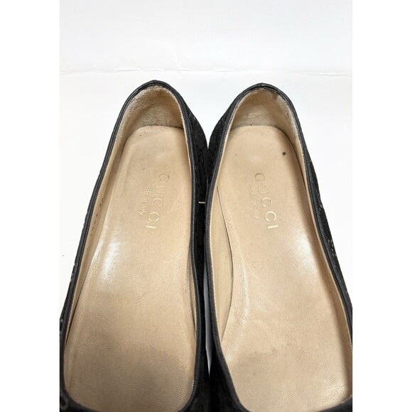 Gucci Black Suede Flats/Loafers GG Monogram Square Toe Vintage Y2K Sz 36 6 - Picture 6 of 11